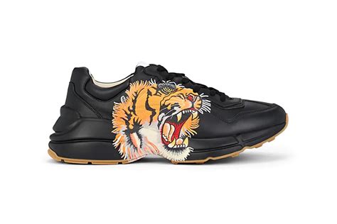 gucci tiger patch sneakers|Gucci rhyton tiger print.